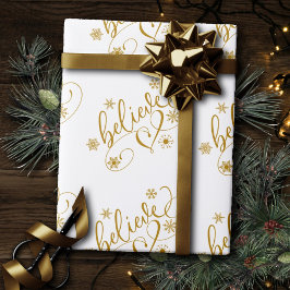 Tro | Guld Helgdag Snowflake Flourish Presentpapper