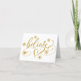 Tro | Guld Snowflake Flourish Jul Helgkort
