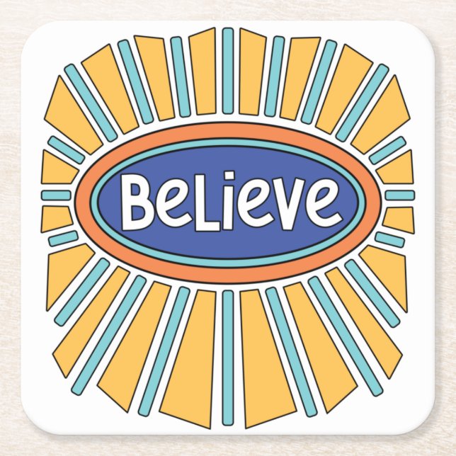 Tro - ha förtroende underlägg papper kvadrat (Framsidan)