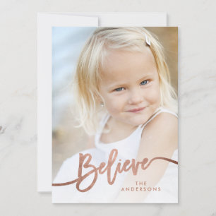 Tro Hand Lettered Ro Guld Helgdag Photo Julkort