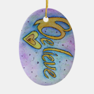 Tro Heart Ord Art Helgdag Gift Ornament