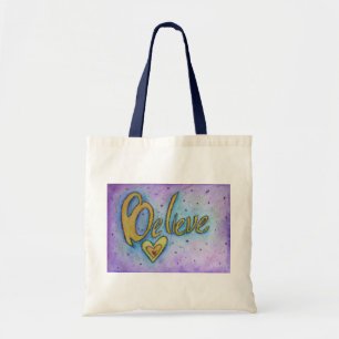 Tro Heart Ord Art Inspirational Tote bags Tygkasse