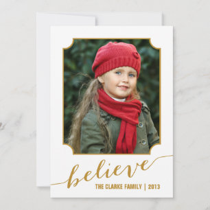 Tro Helgdag Photo Card Guld Julkort