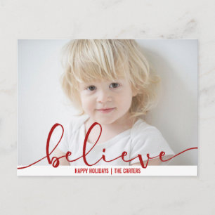 Tro HELGDAG red Hand Brev Script PHOTO Helg Vykort