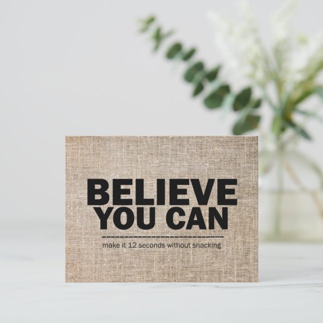 Tro Hinderar Rolig Viktminskning Diet Inspirerande Vykort (Stående Fram)