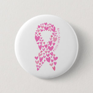 Tro Hope Bröstcancer Rosa Band Medvetenhet Knapp