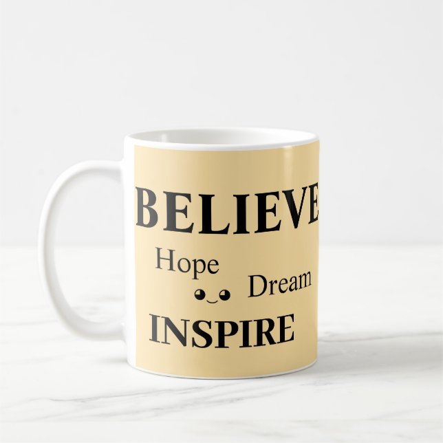 Tro Hope Inspire Dream/Upliiting Design Design Kaffemugg (Vänster)