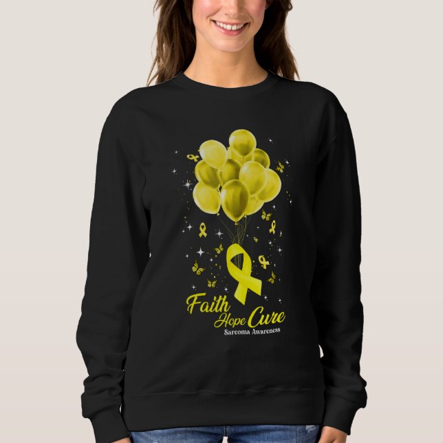 Tro Hopp Botemedel Fjärilar Gul Band Sarcoma  T Shirt (Framsida)