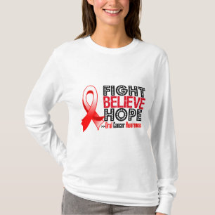 Tro hopp för slagsmål - muntlig cancer tee shirt