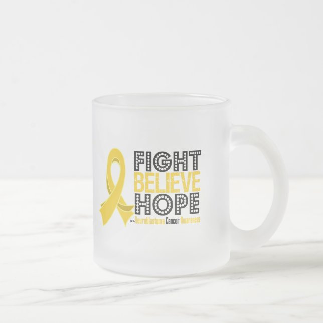 Tro hopp för slagsmål - Neuroblastoma cancer Frostad Glasmugg (Höger)