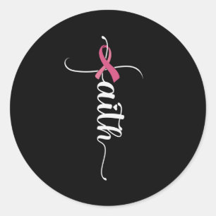 Tro Hopp Kärlek Bröstcancer Medvetenhet Kristna Runt Klistermärke