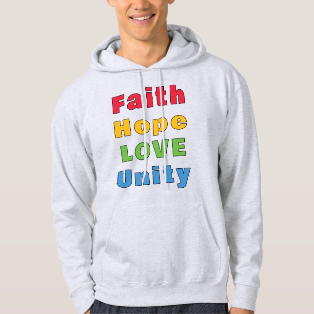 Tro Hopp Kärlek Enighet       Hoodie (Framsida)