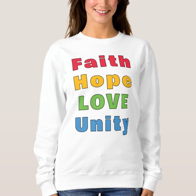 Tro Hopp Kärlek Enighet       T Shirt (Framsida)