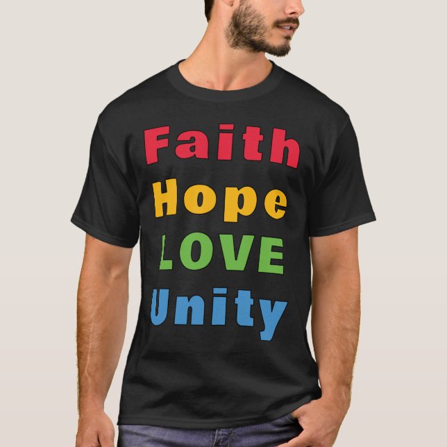 Tro Hopp Kärlek Enighet       T-Shirt (Framsida)