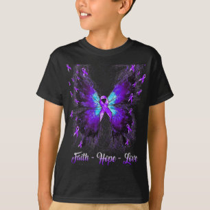 Tro Hopp Kärlek Fibromyalgi Medvetenhet 2 T Shirt