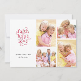 Tro Hopp Kärlek Foto Collage Familj Jul Julkort
