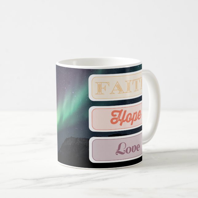 Tro, hopp, kärlek kaffemugg (Framsida höger)