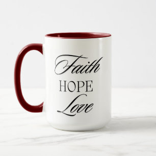Tro, Hopp Kärlek Minimalistisk Design Mugg