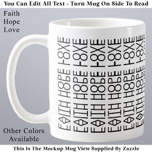 Tro Hopp Kärlek Modern Anpassad Dold Meddelande Kaffemugg
