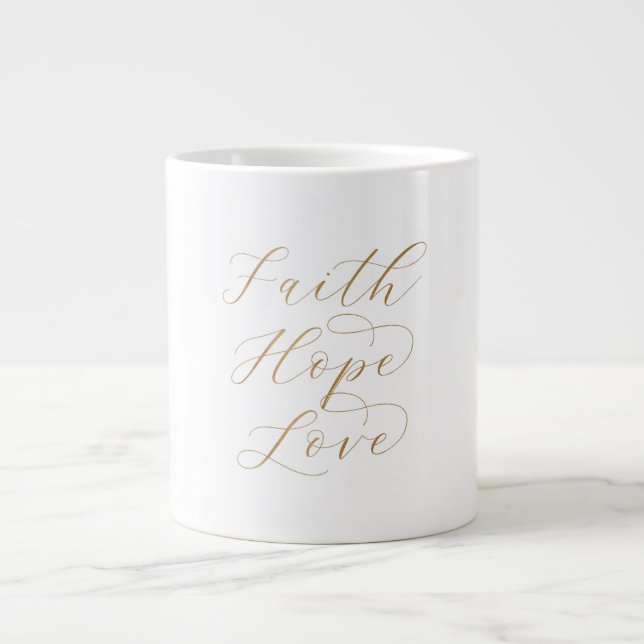 Tro Hopp Kärlek Specialmugg Jumbo Mugg (Framsidan)