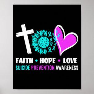 Tro Hopp Kärlek Stöd Prevention Medvetenhet Poster