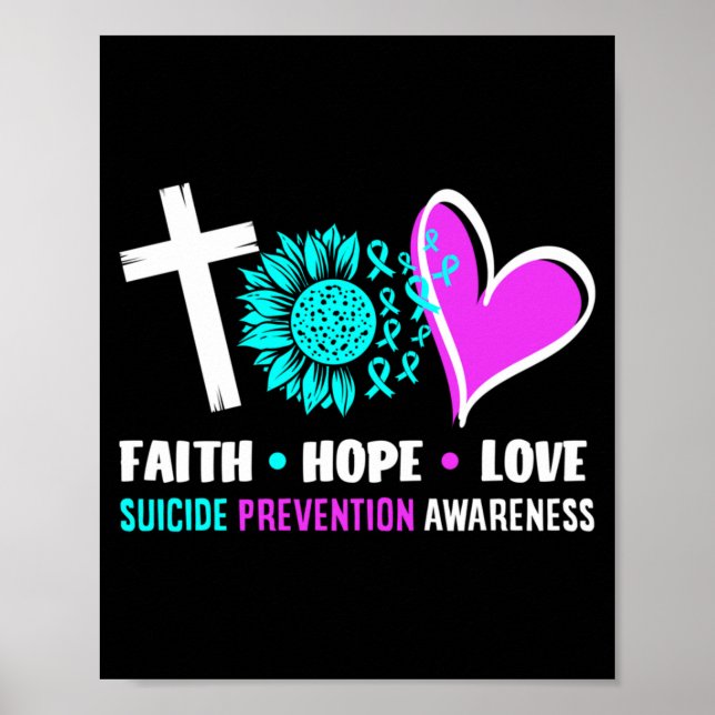 Tro Hopp Kärlek Stöd Prevention Medvetenhet Poster (Framsidan)