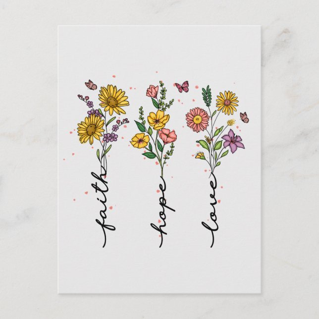 Tro-Hopp-Kärlek Vykort (Framsida)