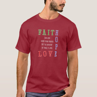 Tro hopp, kärlekmanar mörka skjorta tee shirt