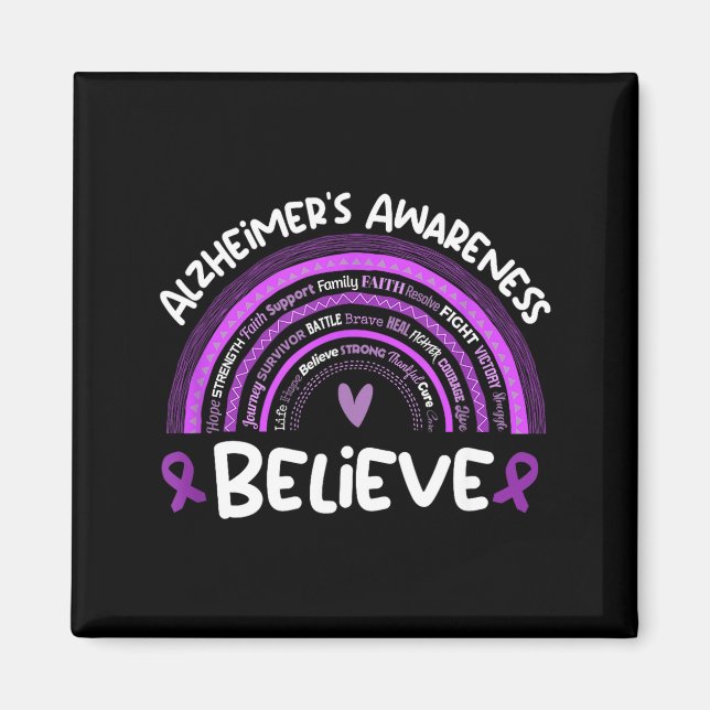 Tro Hopp Styrka Stöd Månad Alzheimers Magnet (Framsidan)