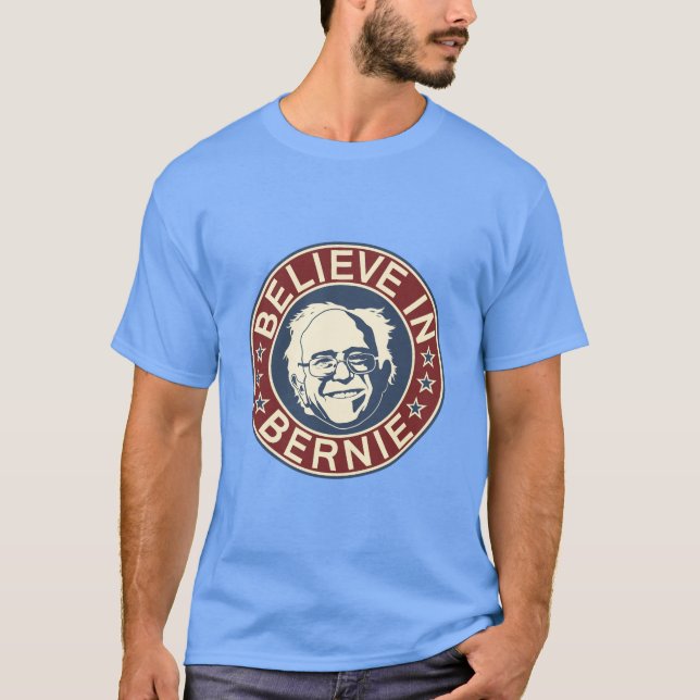 Tro i den Bernie T-tröja (blått) T-shirt (Framsida)