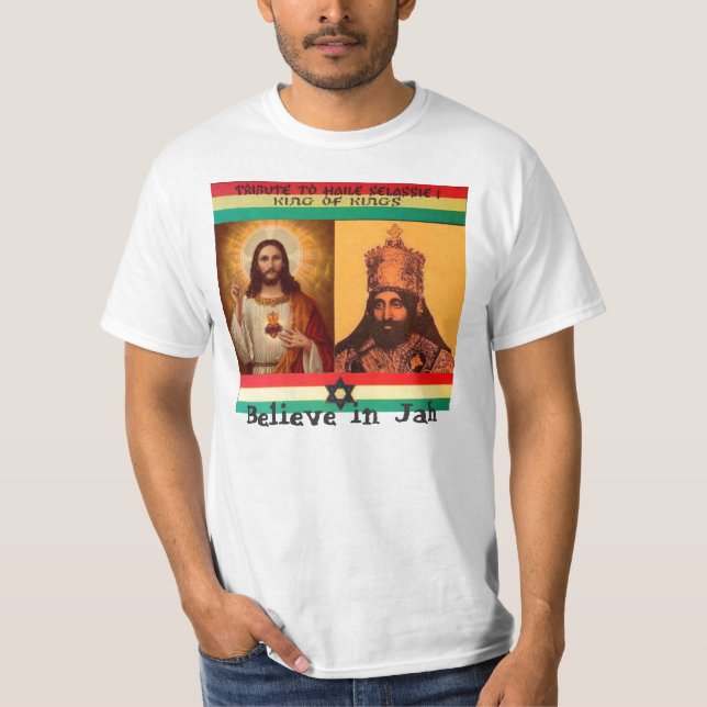 Tro i den Jah Selassie skjortan Tee Shirt (Framsida)
