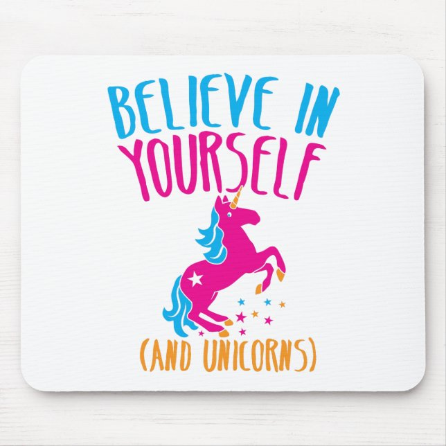 Tro i dig (och unicorns) musmatta (Framsidan)