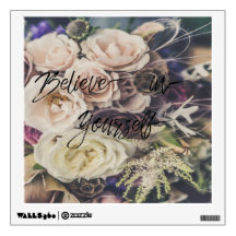 Tro i dig på bukett med rosorbakgrund