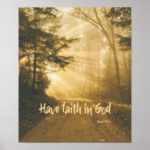 Tro i Gud Bible Verse Christian Poster