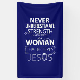 Tro i Jesus banerstyrka av en kvinna