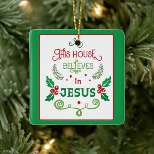 Tro i Jesus Julgransprydnad Keramik