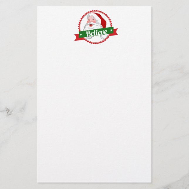 Tro i jultomten din bakgrundsfärg brevpapper (Framsida)