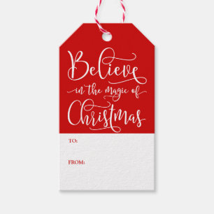 Tro i magin av jul presentetikett