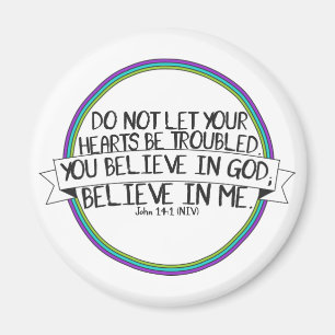 Tro i mig (den John 14:1 NIV) Magnet