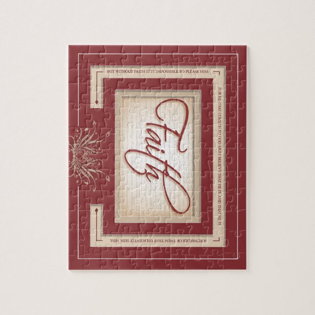 Tro i rött - hebré11:6 pussel (Vertikal)