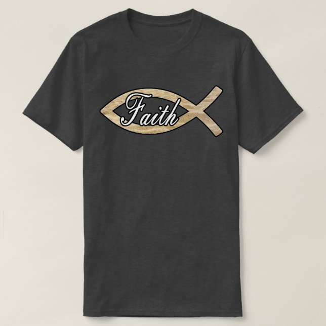 Tro Ichthys Kristendom Fisk Symbol Sand T Shirt (Design framsida)