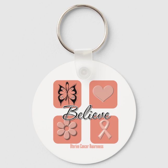Tro inspiration Uterine Cancer Nyckelring (Framsida)