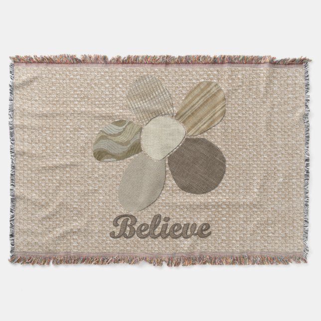 Tro inspirera blommatygCollage Filt (Framsidan)