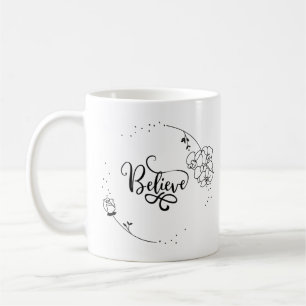Tro - inspirerande motiv, citat, Blommigt, Kaffemugg