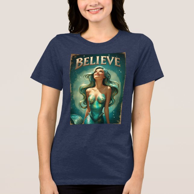 Tro inspirerande Sjöjungfru Kvinnors magiska T Shirt (Framsida)