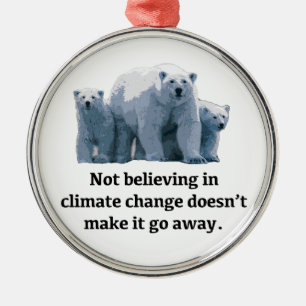 Tro inte i klimatförändring julgransprydnad metall