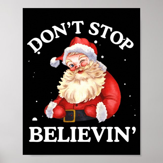 Tro inte på att Santa Rolig tomte ansikte  Poster (Framsidan)