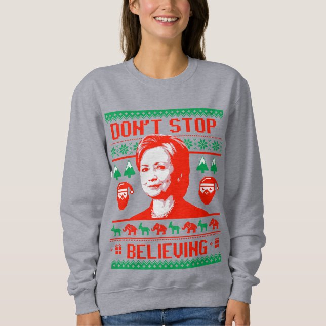 Tro inte på Hillary jul T Shirt (Framsida)