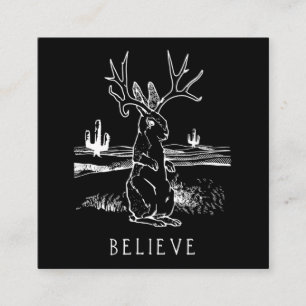 Tro Jackalope Cryptid Rabbit Bunny Apparatur Fyrkantigt Visitkort