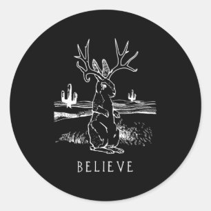 Tro Jackalope Cryptid Rabbit Bunny Apparatur Runt Klistermärke